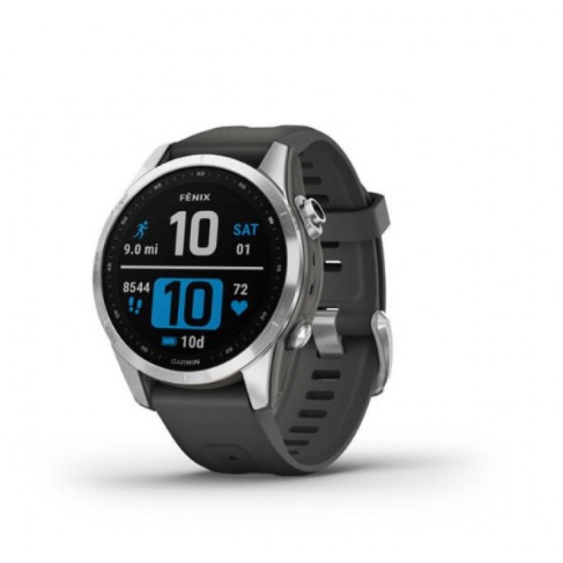 Смарт-годинник Garmin Fenix 7S Silver with Graphite Band