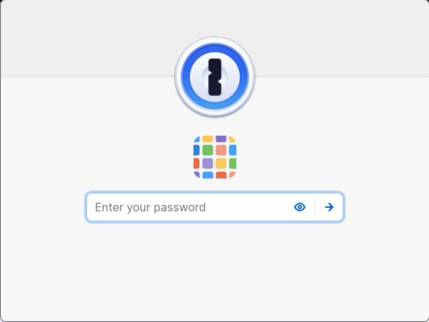 Архівний екран входу в 1Password з полем введення пароля, знімок 2025 року