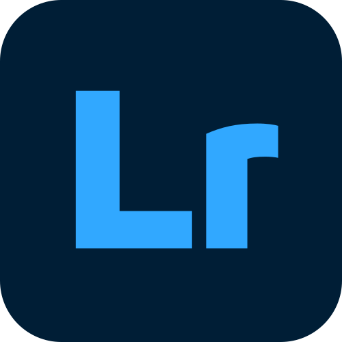 Синій логотип мобільного фоторедактора Adobe Lightroom із літерами Lr