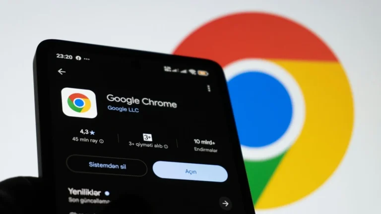 Застосунок Google Chrome на екрані смартфона, ілюстрація до нових функцій Gemini у браузері