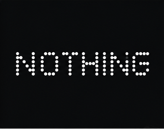 Точковий логотип Nothing на чорному тлі