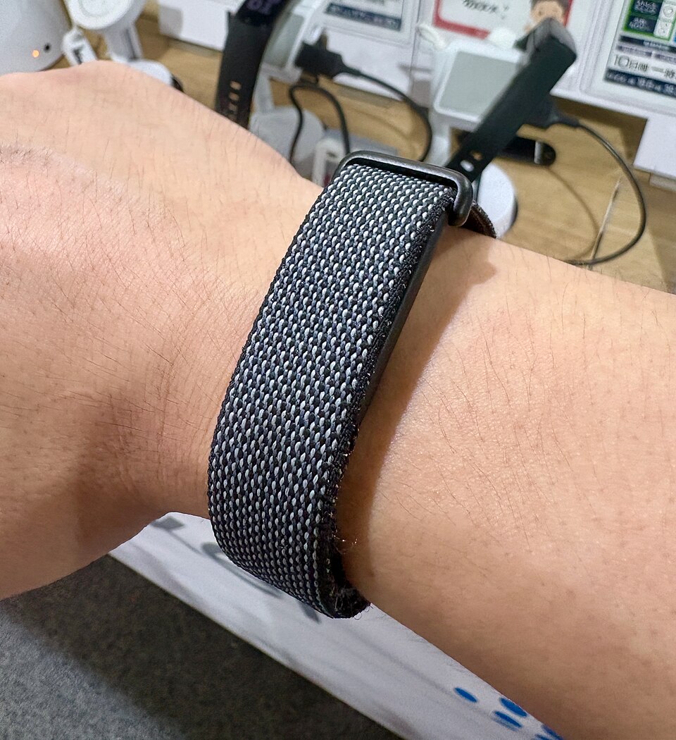 Фітнес-браслет Google Fitbit Air на зап'ясті з тканинним ремінцем