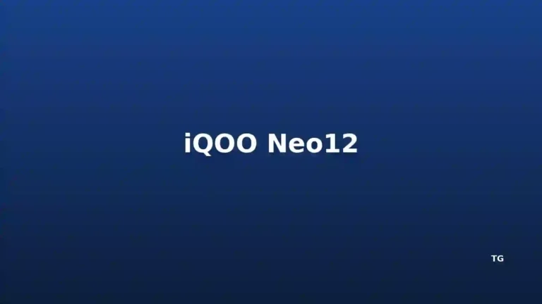 Графічна редакційна обкладинка iQOO Neo12 з назвою смартфона на синьому градієнті