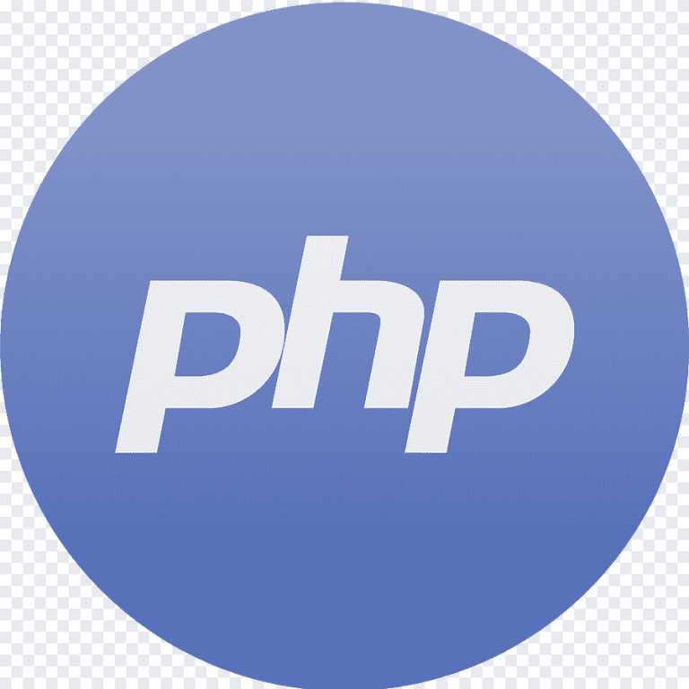 Логотип мови програмування PHP на синьому фоні