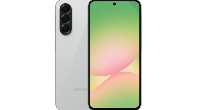 Офіційне зображення Samsung Galaxy A56 5G спереду й ззаду на білому тлі